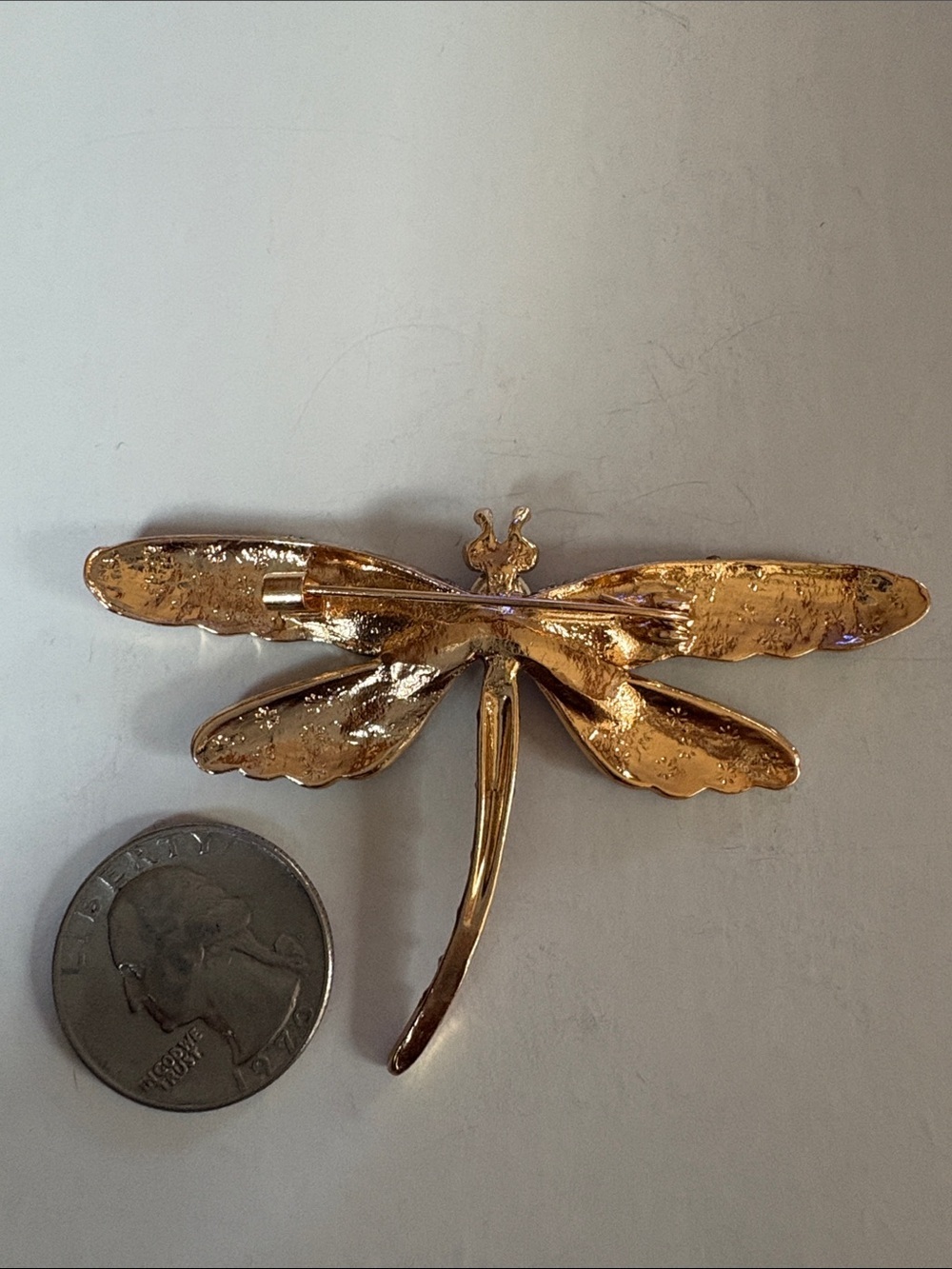 Colorful Dragonfly Enamel & Rhinestone Brooch - Picture 3 of 3
